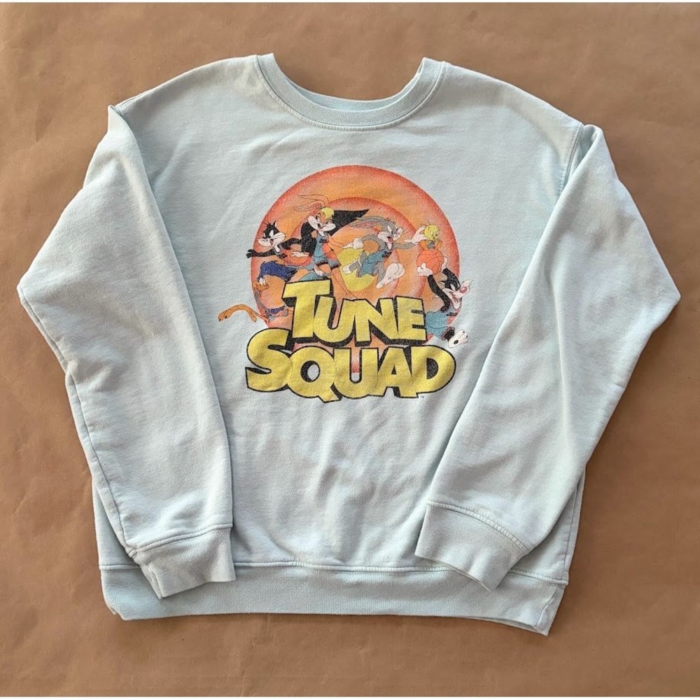 Space Jam Tune Squad Sweatshirt Light Blue Medium Bugs Bunny Streetwear Retro